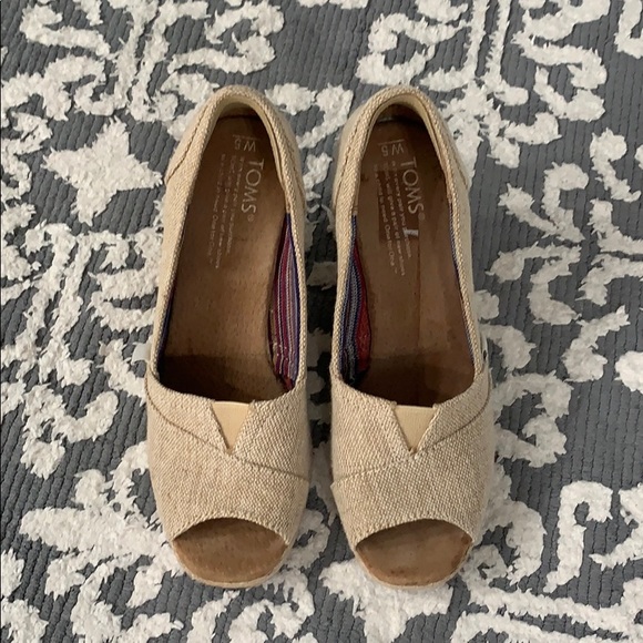 COPY - Tom’s Tan Cork Wedges sold only at Neiman Marcus. Size 5. - Picture 5 of 7